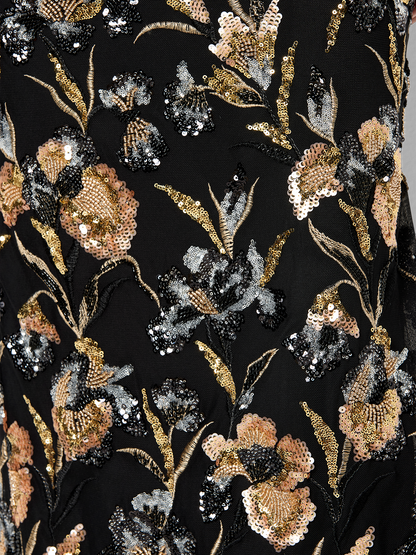 Harlow Black & Gold Sequin Gown