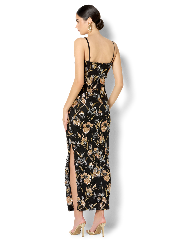 Harlow Black & Gold Sequin Gown