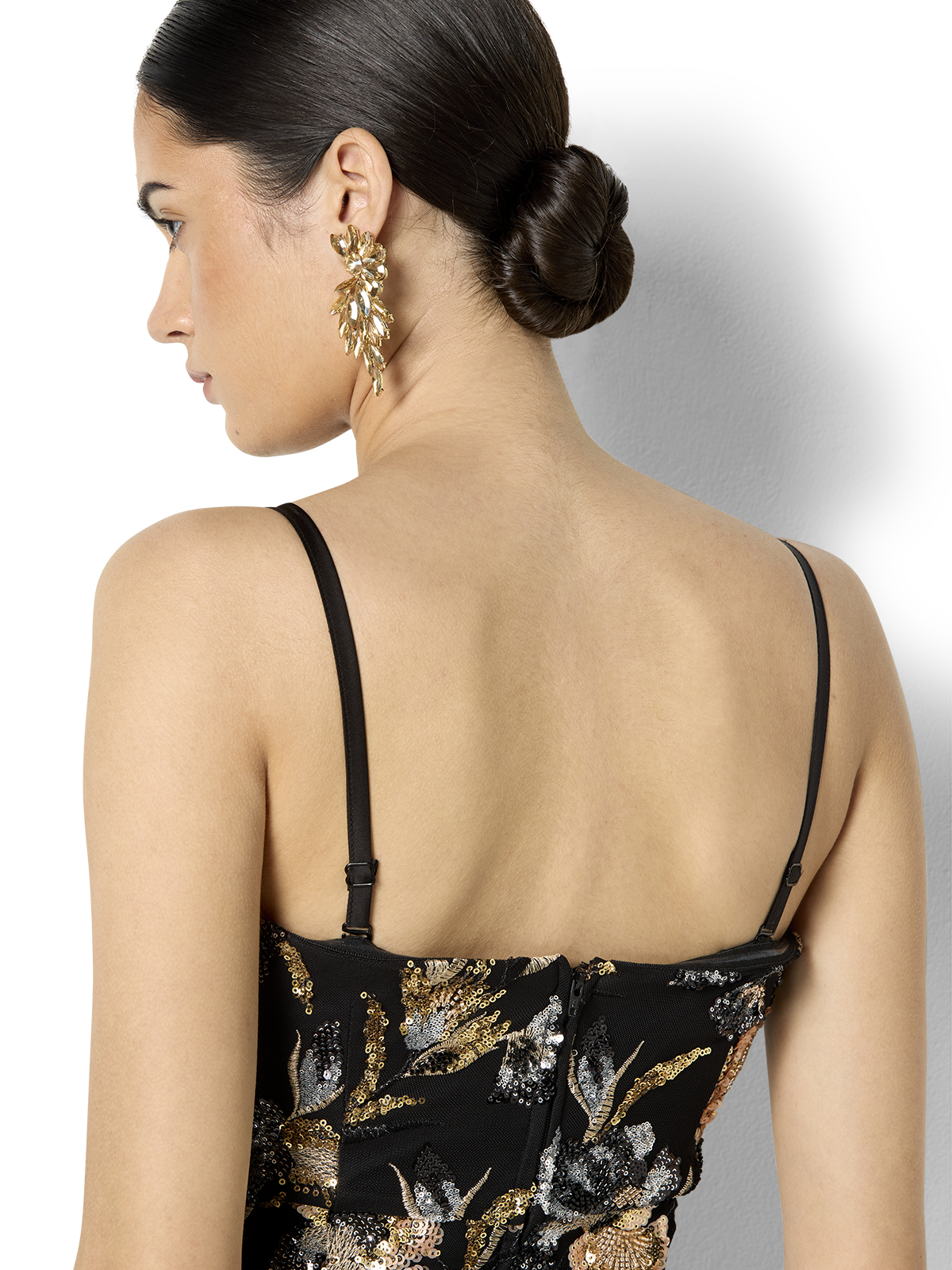 Harlow Black & Gold Sequin Gown