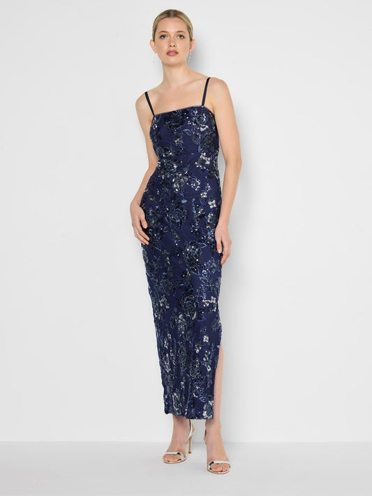 Harlow Navy & Silver Sequin Gown
