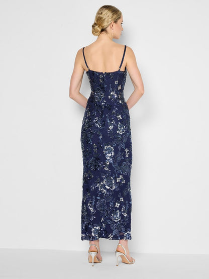Harlow Navy & Silver Sequin Gown
