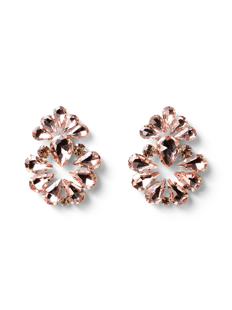 Hugo Rose Gold Crystal Earrings