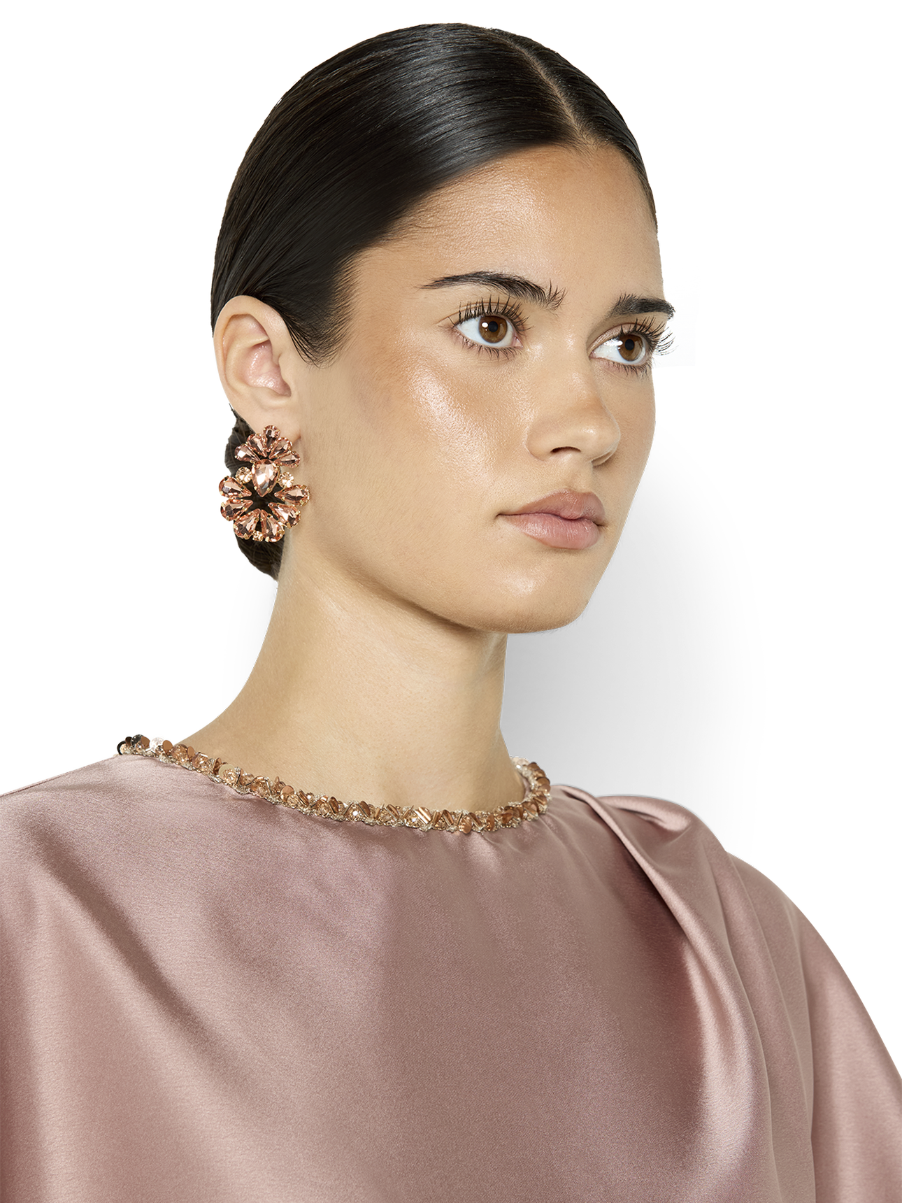 Hugo Rose Gold Crystal Earrings