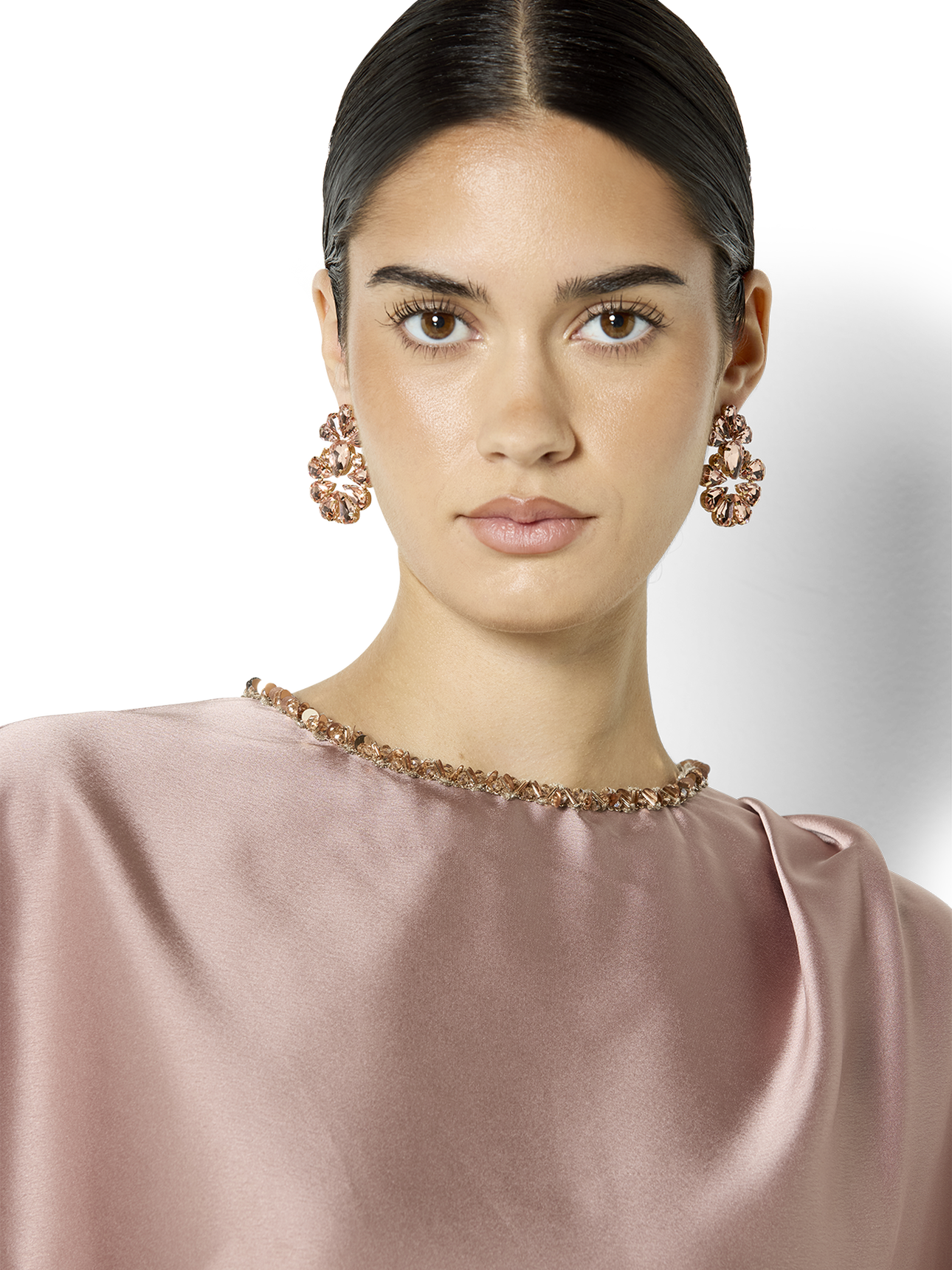 Hugo Rose Gold Crystal Earrings