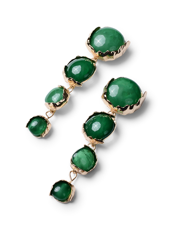 Inga Green Drop Earrings