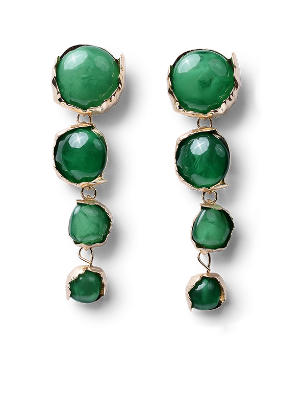 Inga Green Drop Earrings