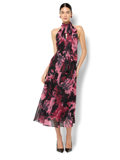 Imogen Merlot Floral Midi Dress