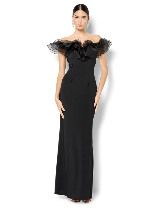 Jaslyn Black Off The Shoulder Gown