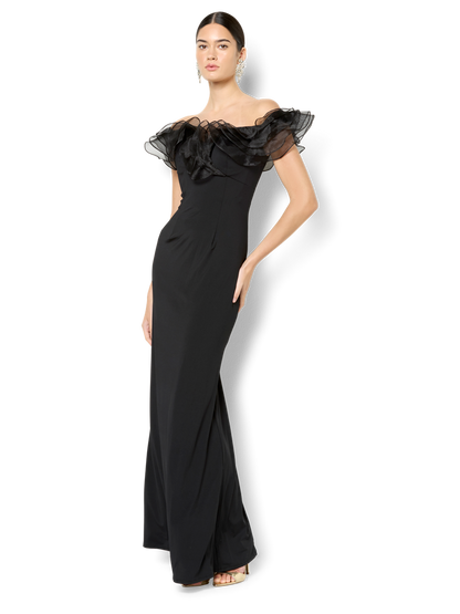 Jaslyn Black Off The Shoulder Gown