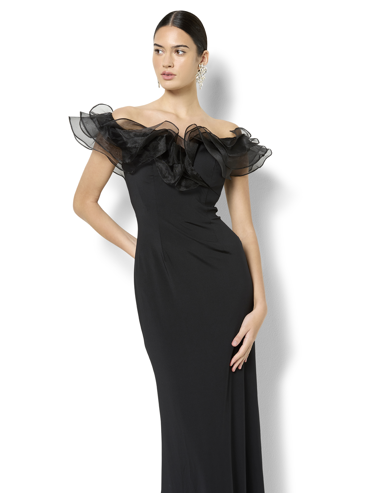 Jaslyn Black Off The Shoulder Gown