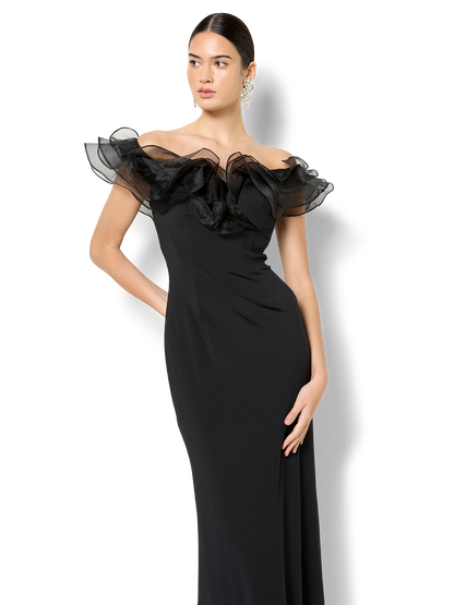 Jaslyn Black Off The Shoulder Gown