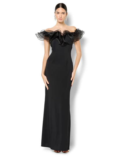 Jaslyn Black Off The Shoulder Gown