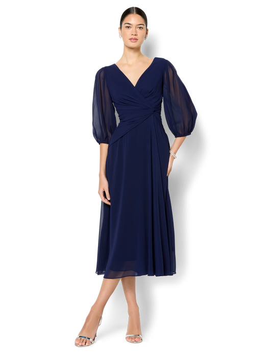 Jones Navy Chiffon Dress