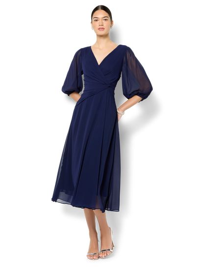 Jones Navy Chiffon Dress