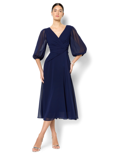 Jones Navy Chiffon Dress