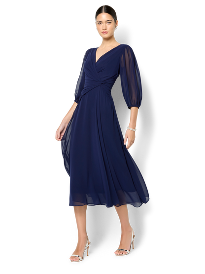Jones Navy Chiffon Dress