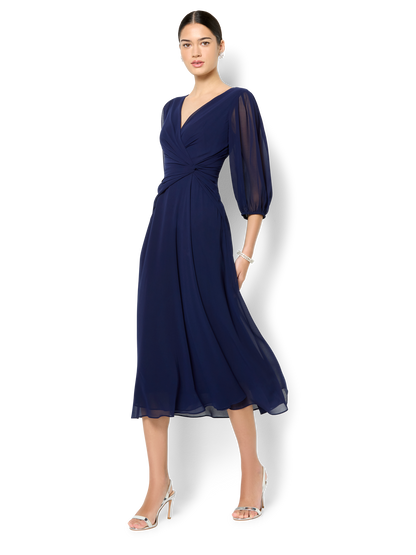 Jones Navy Chiffon Dress