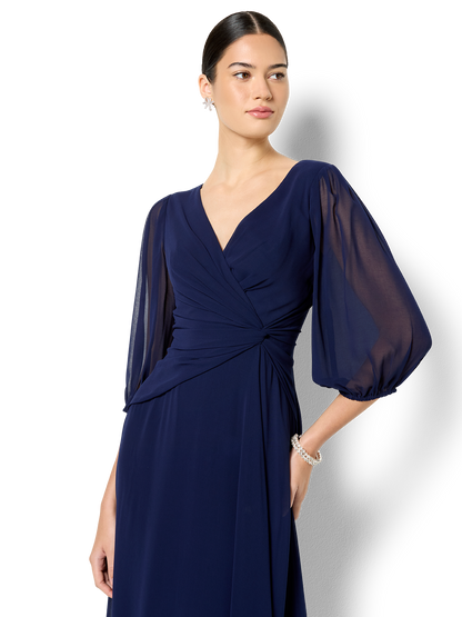 Jones Navy Chiffon Dress