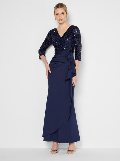 Jules Navy Sequin Gown