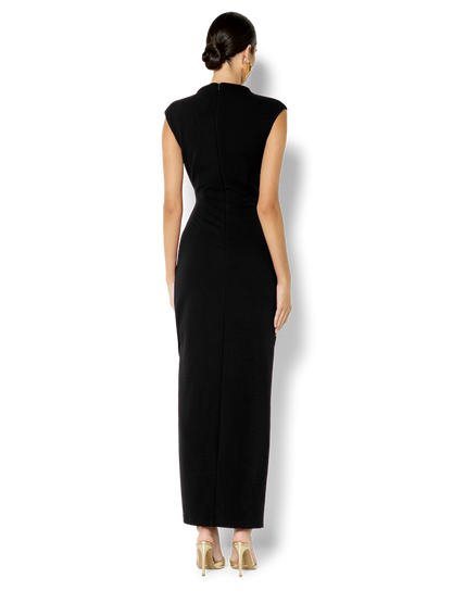 June Black Side Tuck Dress
