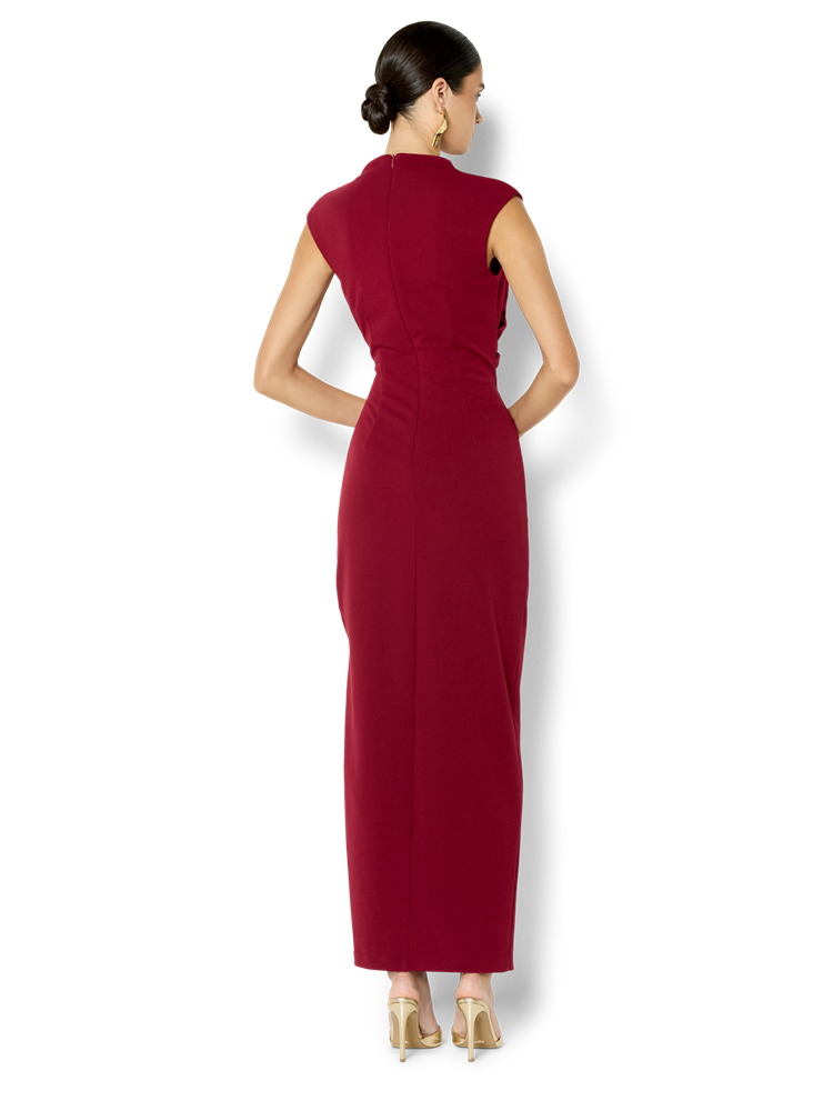 June Merlot Side Tuck Dress
