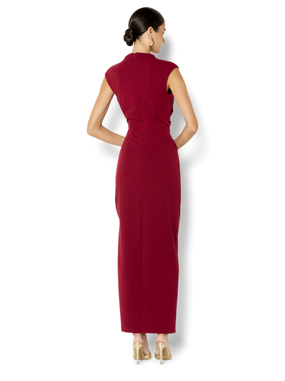 June Merlot Side Tuck Dress
