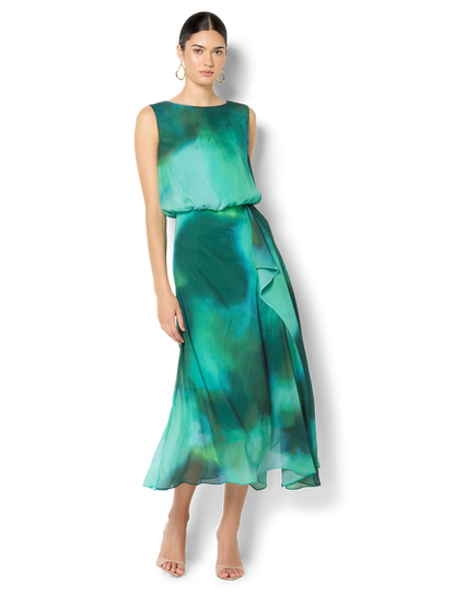 Kallista Emerald Printed Dress