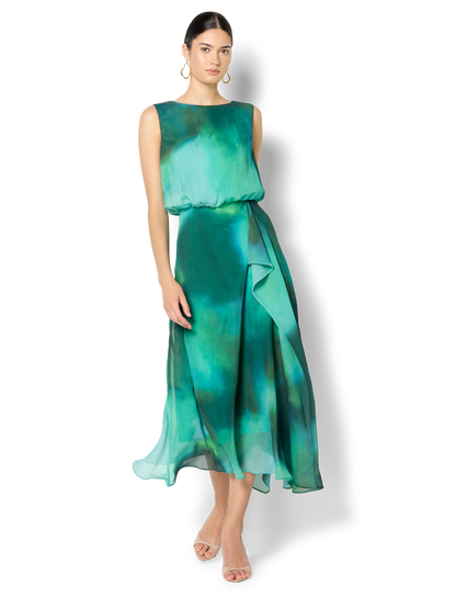 Kallista Emerald Printed Dress
