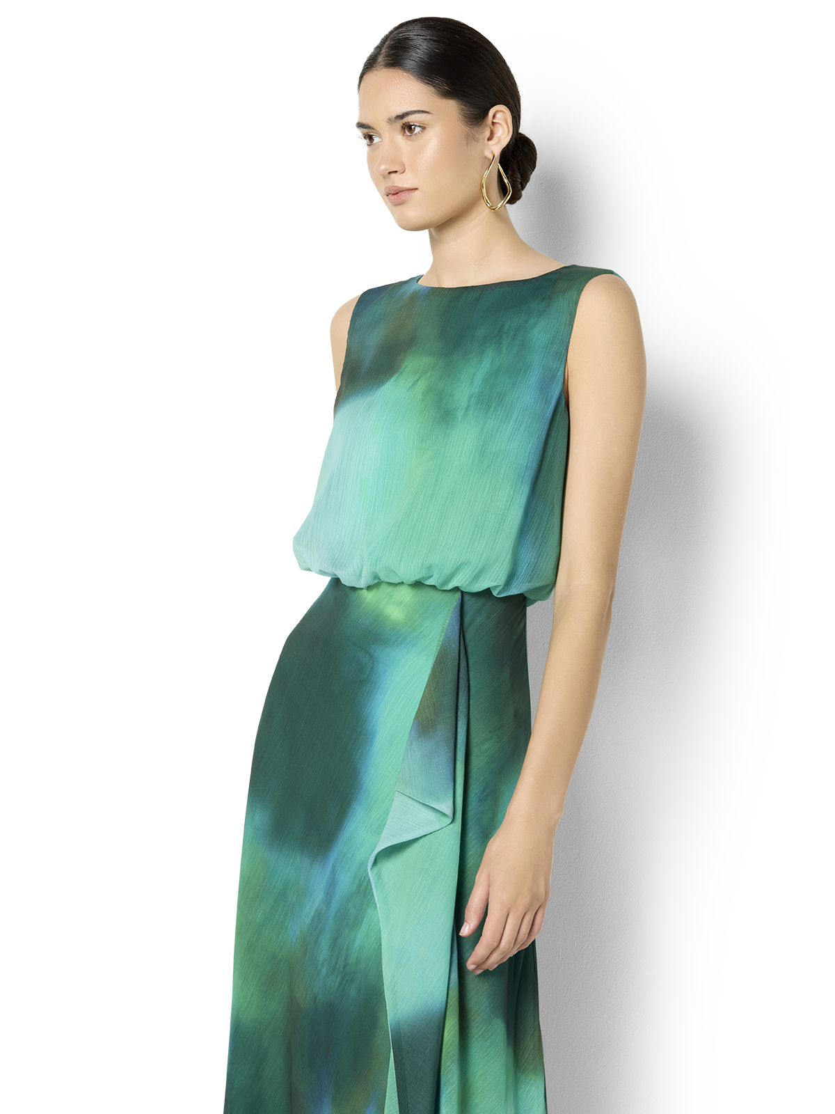 Kallista Emerald Printed Dress