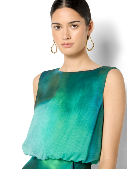 Kallista Emerald Printed Dress