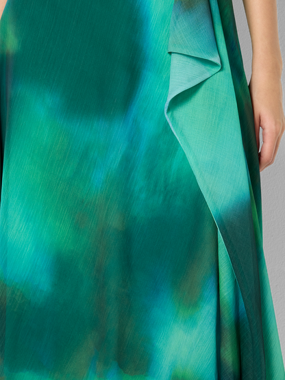 Kallista Emerald Printed Dress