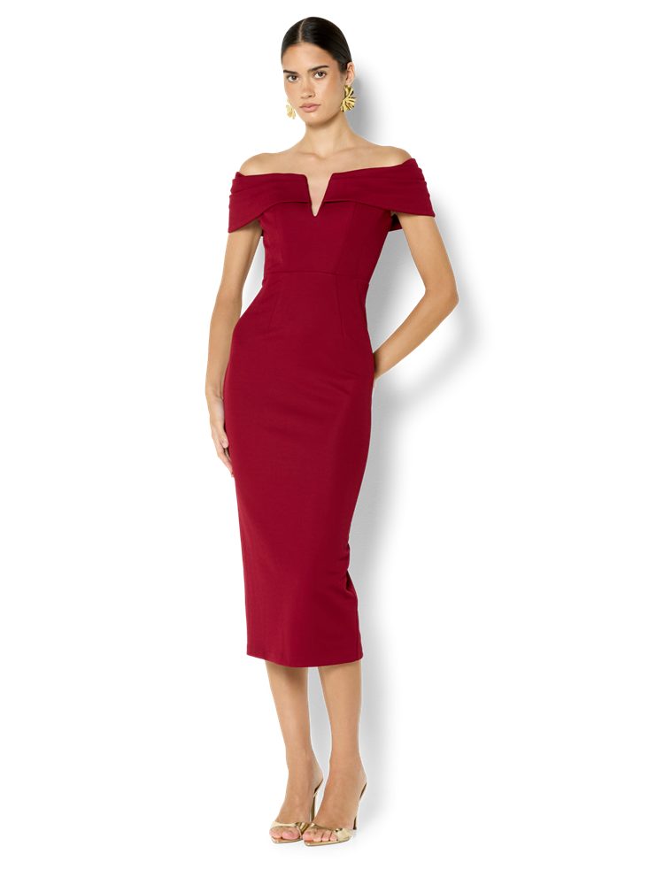 Kadence Merlot Strapless Dress