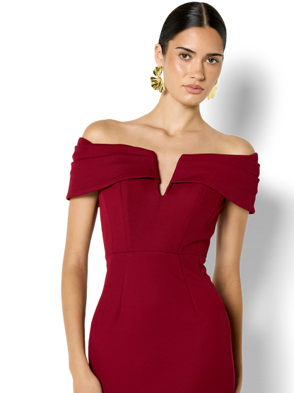 Kadence Merlot Strapless Dress