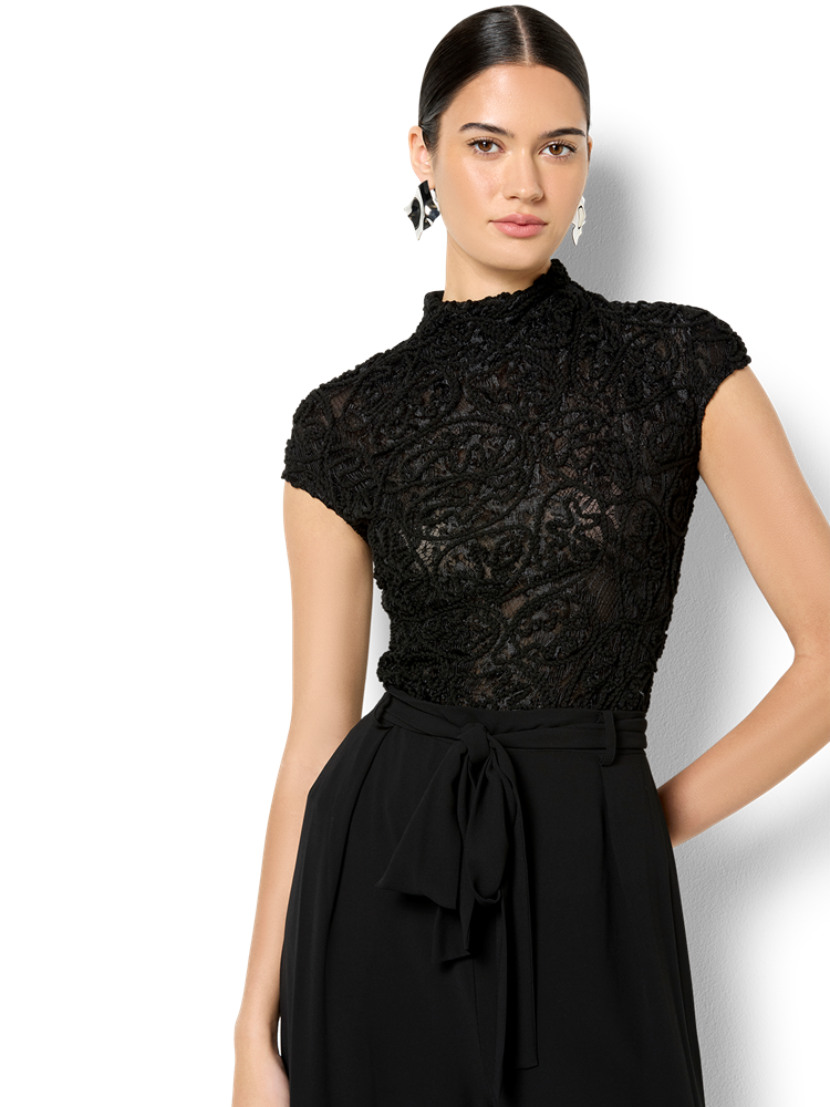 Kalli Black Lace Top