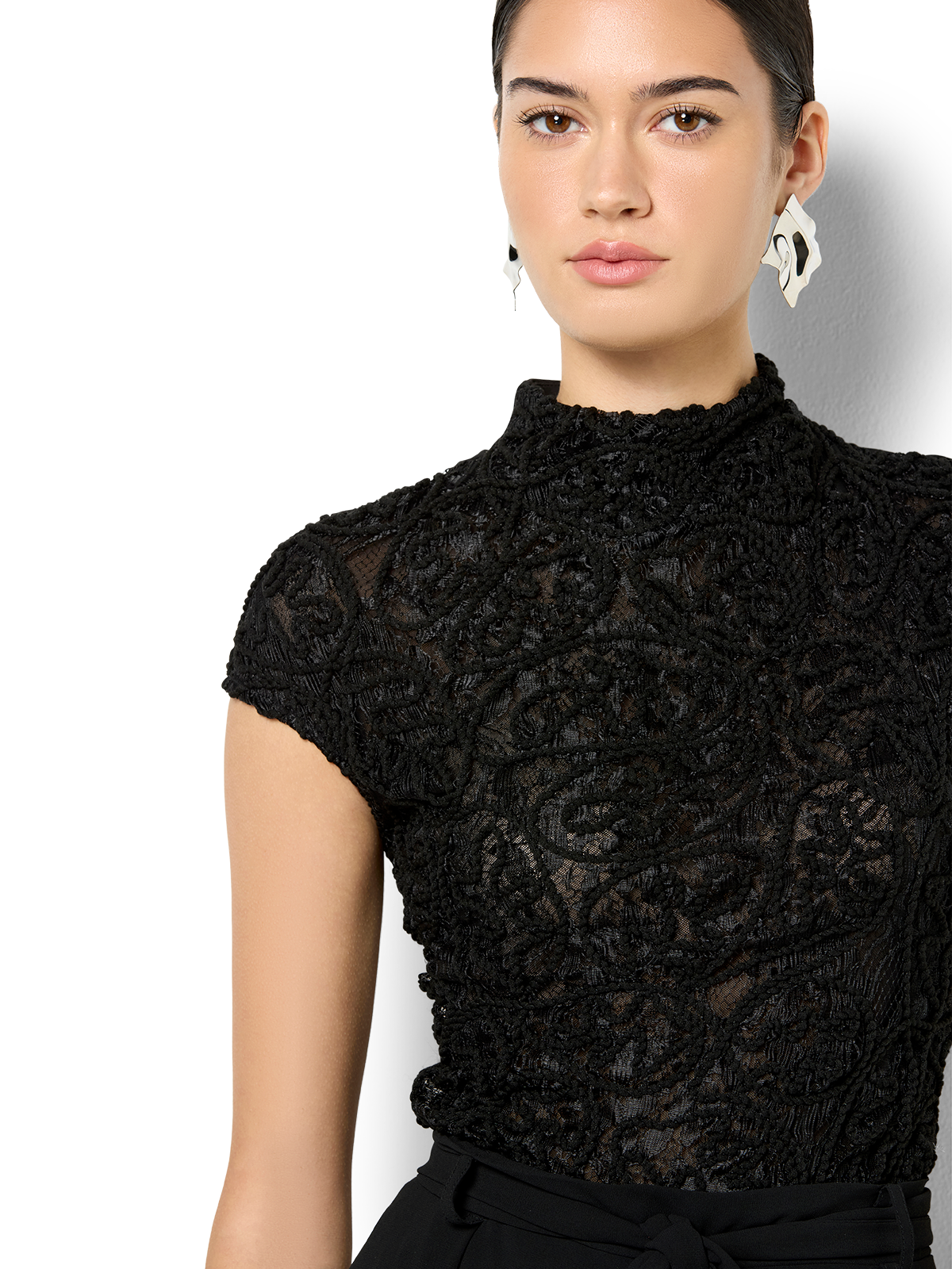 Kalli Black Lace Top