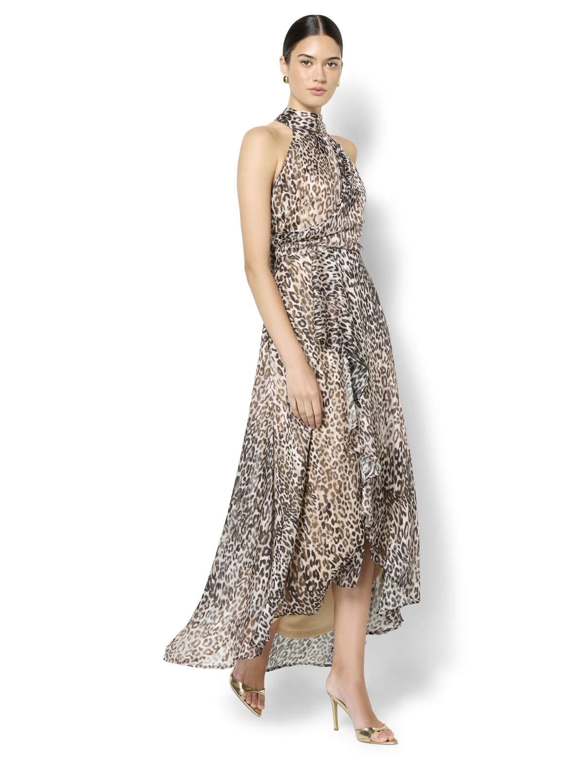 Kamala Animal Print Halter Dress