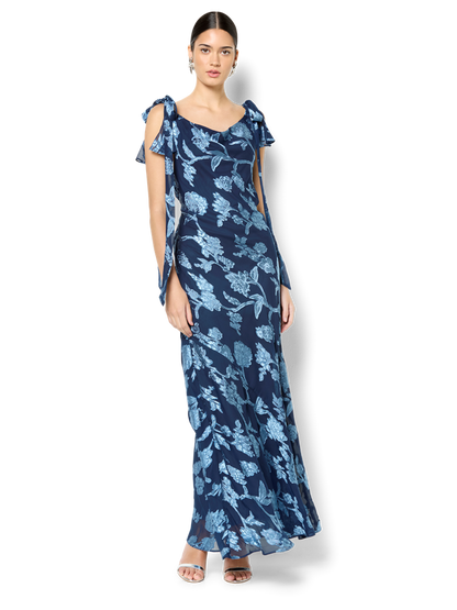Kavari Navy Sky Midi Dress
