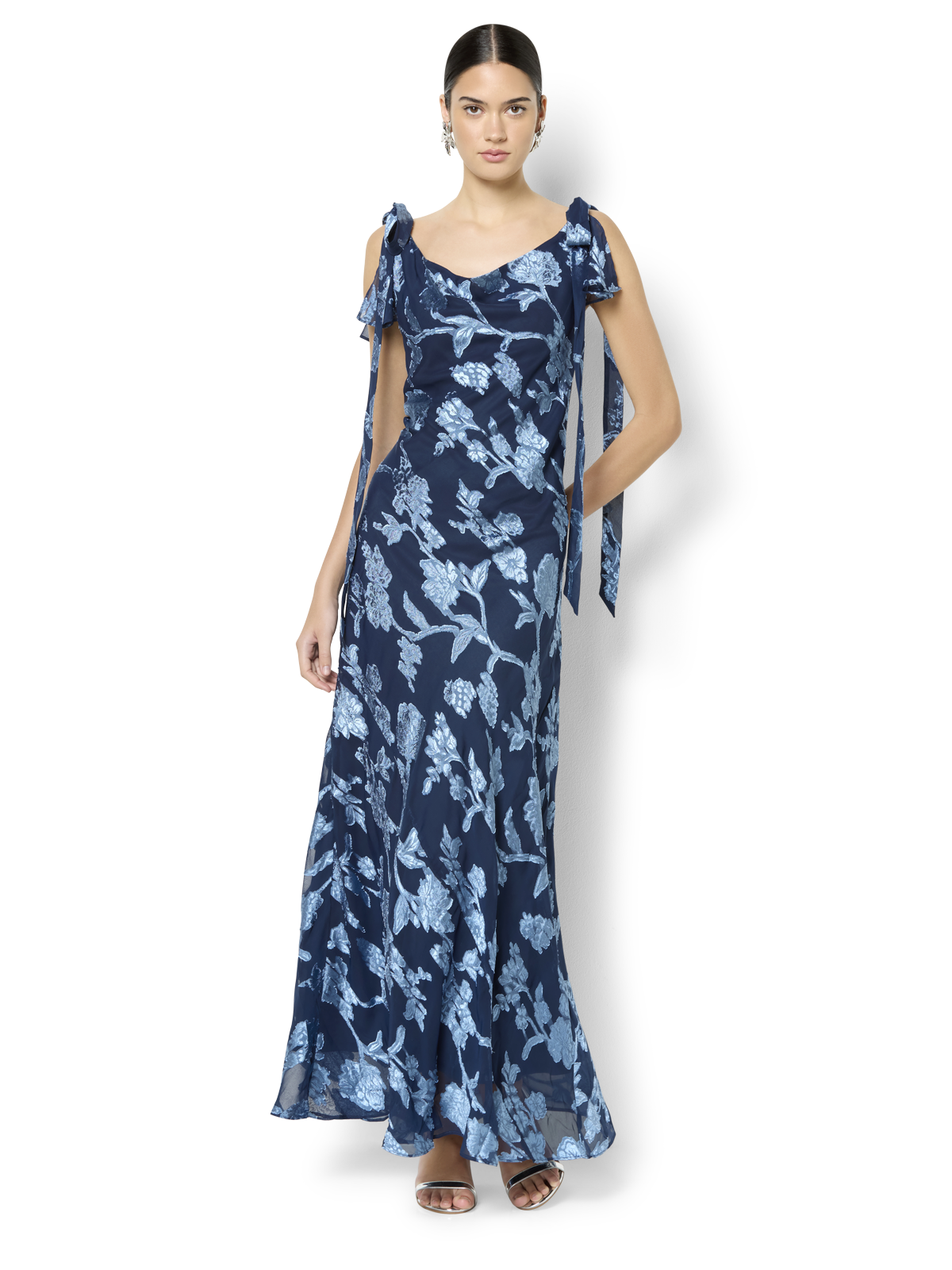 Kavari Navy Sky Midi Dress