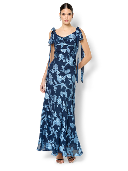 Kavari Navy Sky Midi Dress