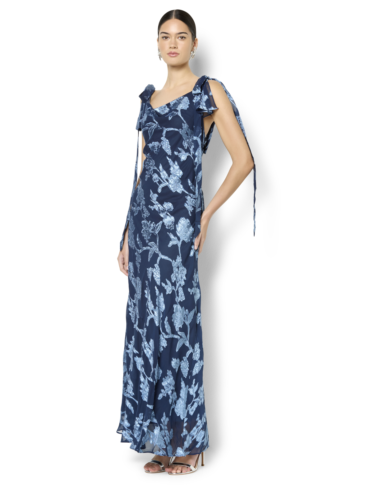 Kavari Navy Sky Midi Dress