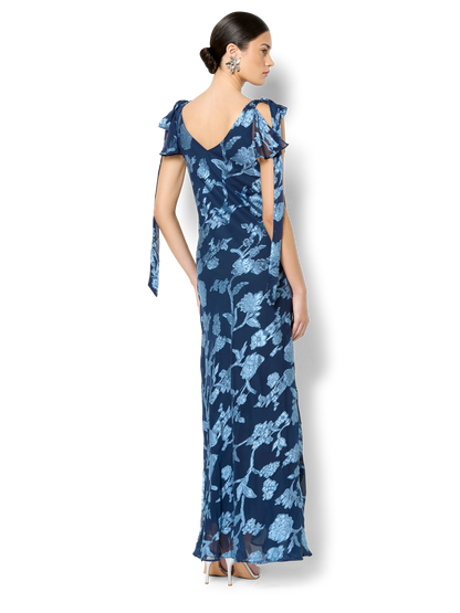 Kavari Navy Sky Midi Dress