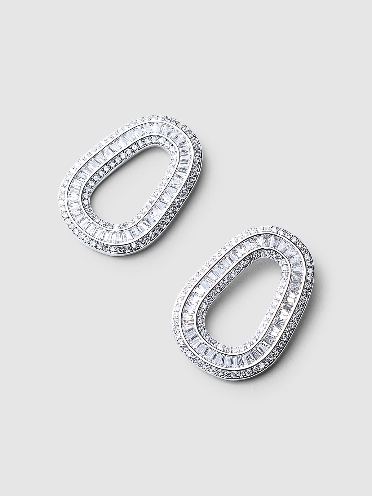 Levi Oval Crystal Earrings