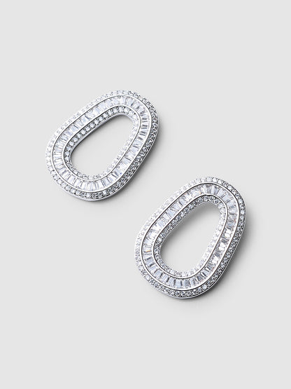 Levi Oval Crystal Earrings