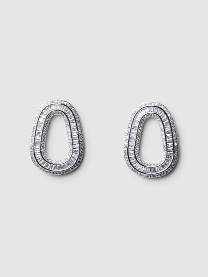 Levi Oval Crystal Earrings