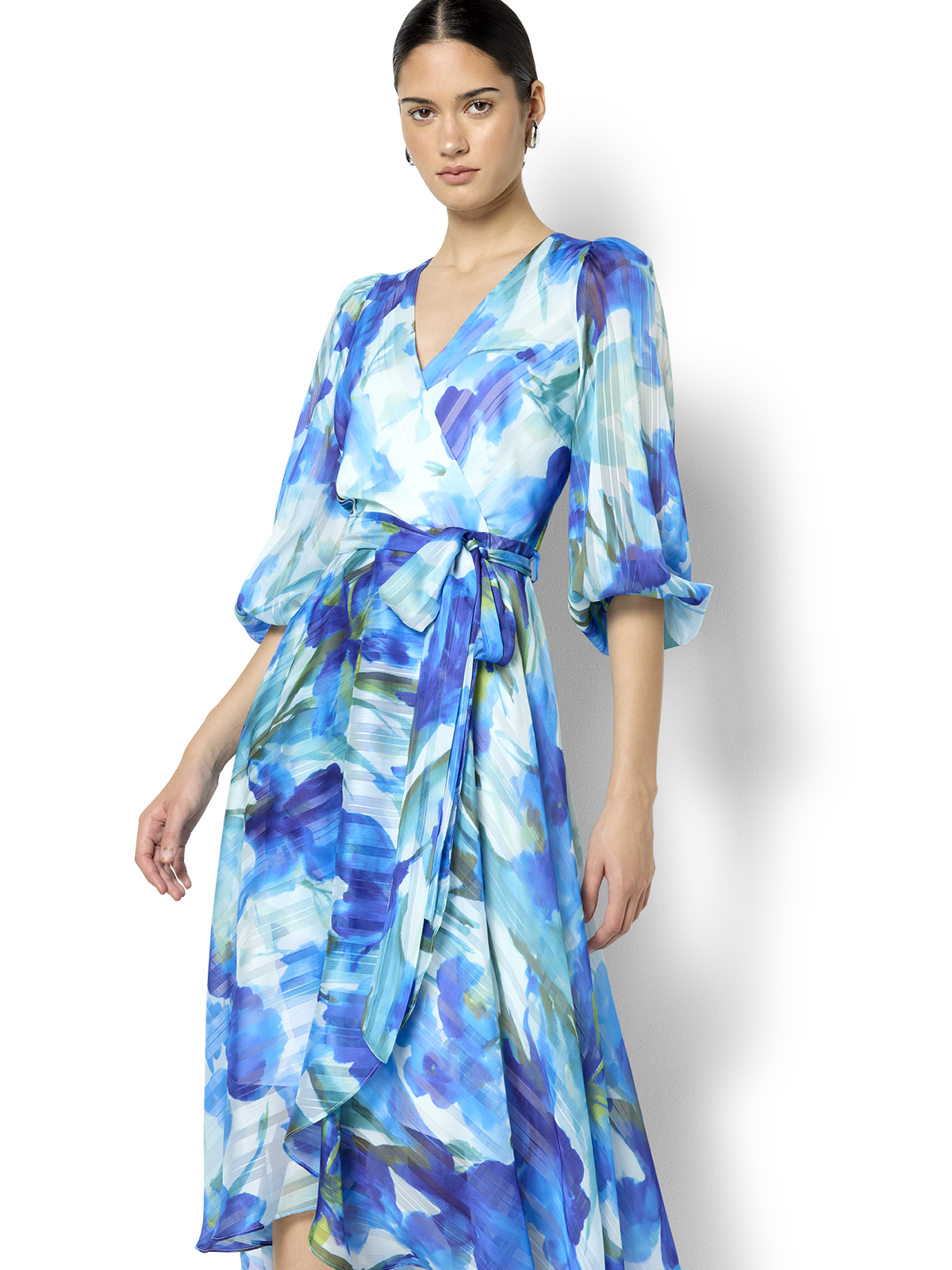 Loreta Sapphire Floral Print Dress