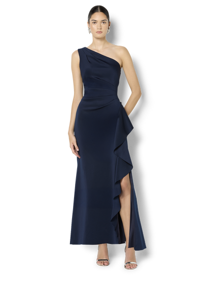 Lottie Navy One Shoulder Gown