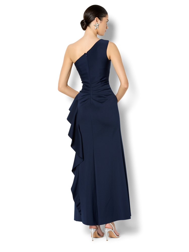 Lottie Navy One Shoulder Gown