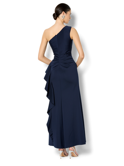 Lottie Navy One Shoulder Gown