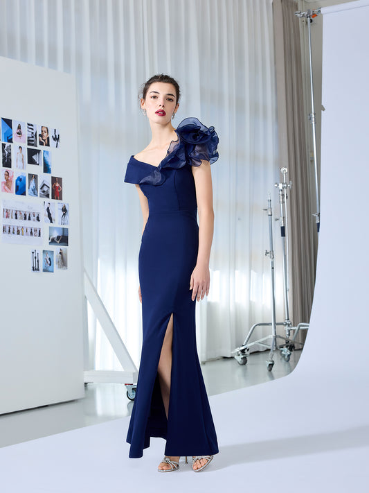 Lucia Navy Organza Gown