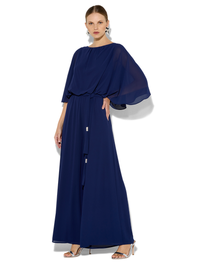 Lucien Navy Chiffon Jumpsuit